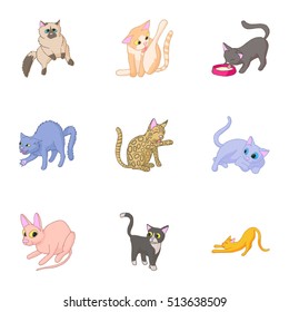 Furry friend icons set. Cartoon illustration of 9 furry friend vector icons for web