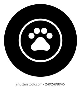 Ein pelziges Geschlechtersymbol in der Mitte. Isoliertes weißes Symbol im schwarzen Kreis. Vektorillustration auf weißem Hintergrund