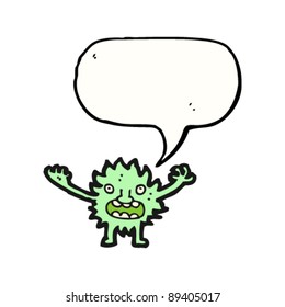 furry green creature cartoon