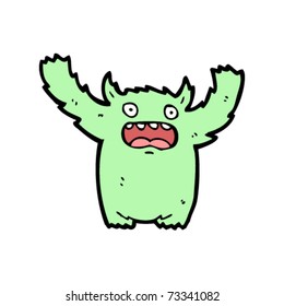 caricatura de monstruo verde peludo