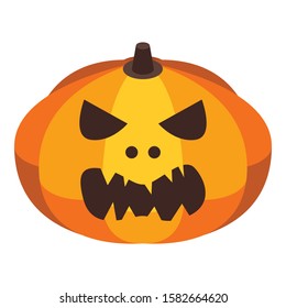Furry halloween pumpkin icon. Isometric of furry halloween pumpkin vector icon for web design isolated on white background