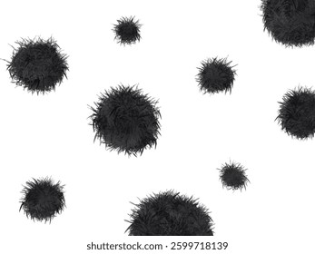Furry little black ball dot design