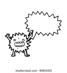 wütende kleine Kreatur, die Cartoon schreit