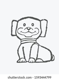 Furry little smiling dog vector