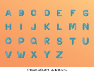 Furry looking typography design and alphabet design