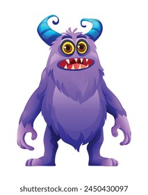 Personaje de monstruo peludo. Vector ilustración de dibujos animados