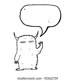 furry monster with speech bubble