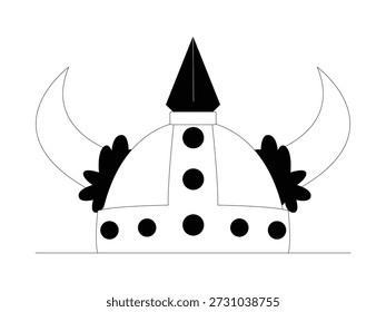 Ein pelziger Wikingerhut, der im Winter getragen wird, Cartoon, Vektorgrafik.