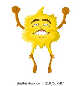 Monstruo amarillo. ilustración vectorial de halloween, caricatura aislada sobre fondo blanco.