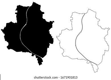 Furth City (Federal Republic of Germany, Bavaria) map vector illustration, scribble sketch City of Furth map