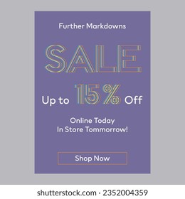 Further Markdowns sale 15% off discount promotion poster
