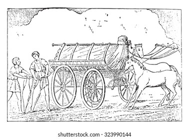 Further transport, vintage engraved illustration.
