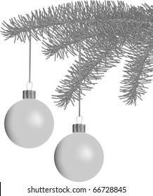 Fur-tree branch with New Year's toys