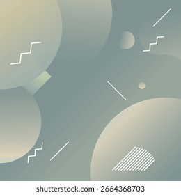 furturistic abstract minimal vector illustration on green background