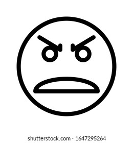 icono de expresión de furia con estilo de contorno. Adecuado para diseño de sitios web, logotipo, aplicación y ui.