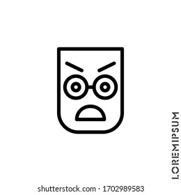 fury expression icon with outline style. Suitable for website design, logo, app and ui. Angry icon vector