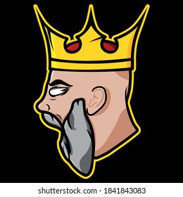 Furia del logo de la mascota vector King. King with crown esporta arte ilustrativo.
