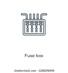 Fuse box concept line icon. Linear Fuse box concept outline symbol design. This simple element illustration can be used for web and mobile UI/UX.