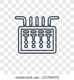 Fuse box concept vector linear icon isolated on transparent background, Fuse box concept transparency concept in outline style