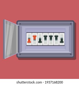 Fuse box. Electrical power switch panel svg