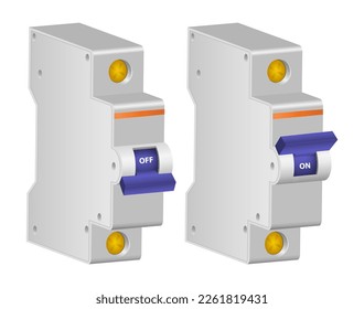 fuse box electrical switch panel mcb modular isolated - 3d illustration