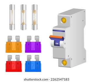 fuse box electrical switch panel mcb modular isolated - 3d illustration svg