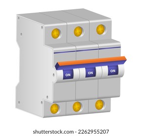 fuse box electrical switch panel mcb modular isolated - 3d illustration svg