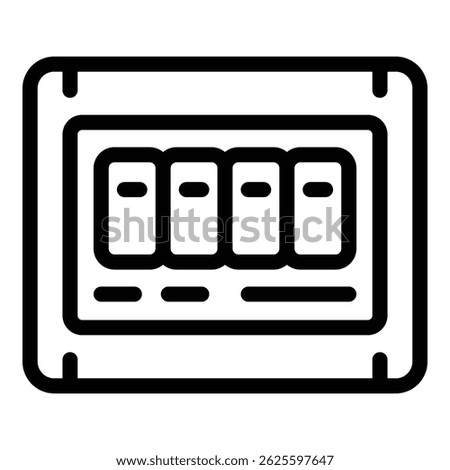 Fuse box icon. Outline fuse box vector icon for web design isolated on white background