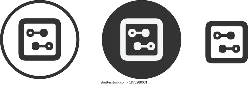 fuse box icon set. Collection of high quality black outline logo for web site design and mobile dark mode apps. Vector illustration on white background 