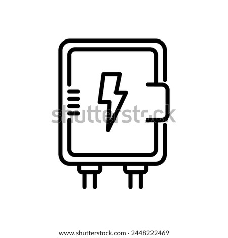 fuse box icon vector, black line icon, isolated background