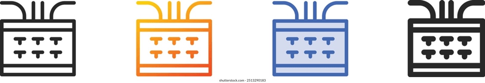 fuse box icon.Thin Linear, Gradient, Blue Stroke and bold Style Design Isolated On White Background