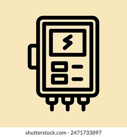 fuse box line icon illustration vector graphic. Simple element illustration vector graphic, suitable for app, websites, and presentations isolated on white background