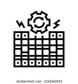 vector de icono de línea de reemplazo de caja de fusibles. signo de sustitución de la caja de fusibles. símbolo de contorno aislado ilustración negra