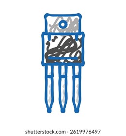 fuse electronic component doodle icon sketch vector. fuse electronic component sign. isolated symbol illustration