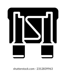 fuse electronic component glyph icon vector. fuse electronic component sign. isolated symbol illustration