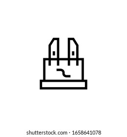 Fuse  icon in linear, outline icon isolated on white background