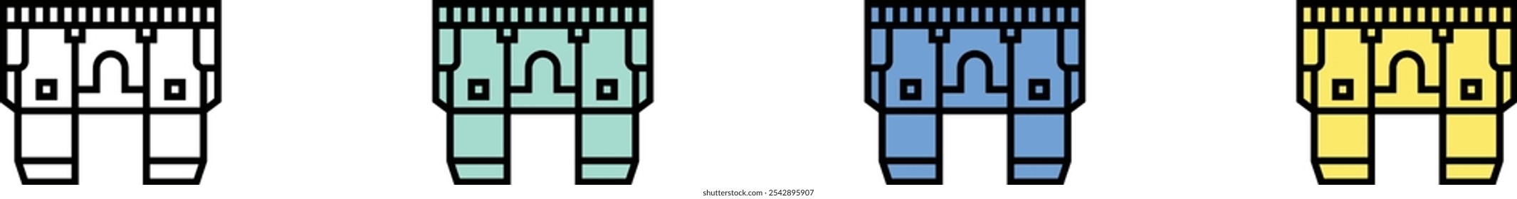 fuse icon. Outline, Green, Blue and Yellow Style Design Isolated On White Background