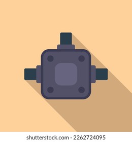 Fuse junction box icon flat vector. Electric switch. Safety circuit
