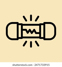 fuse line icon illustration vector graphic. Simple element illustration vector graphic, suitable for app, websites, and presentations isolated on white background