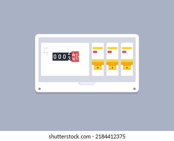 Fusebox Vector Illustration. Automatic Electricity Distribution Box