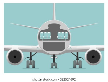 Fuselage cross section.  Vector illustration. EPS 10, opacity