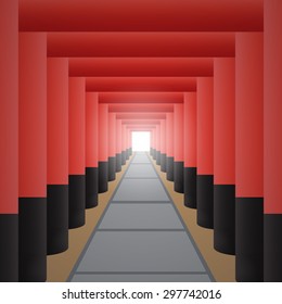 伏見稲荷 千本鳥居 のイラスト素材 画像 ベクター画像 Shutterstock