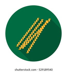 Fusilli bucati pasta icon in flat style isolated on white background. Types of pasta symbol stock vector illustration.