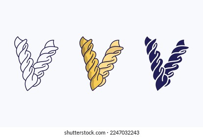 Fusilli icon dish vector illustration