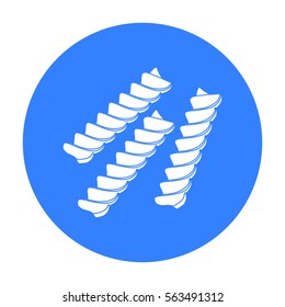 Fusilli icon pasta in black style isolated on white background. Types of pasta symbol stock vector illustration.