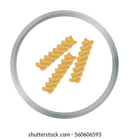 Fusilli icon pasta in cartoon style isolated on white background. Types of pasta symbol stock vector illustration.