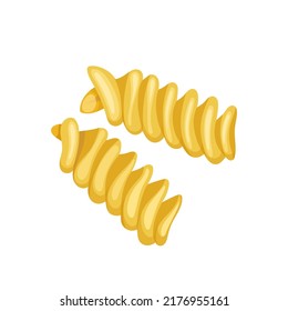 fusilli pasta cartoon. sauce meal, spiral food, cheese macaroni fusilli pasta vector illustration