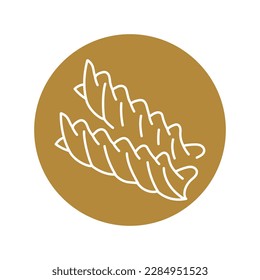 Fusilli pasta color line icon. Italian food. Flour products