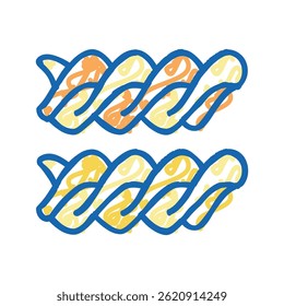 fusilli pasta doodle icon sketch vector. fusilli pasta sign. isolated symbol illustration