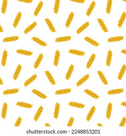 Fusilli pasta isolated on white background. Icon of fusilli pasta. Food is symbol of italian cuisine menu. Cartoon macaroni.